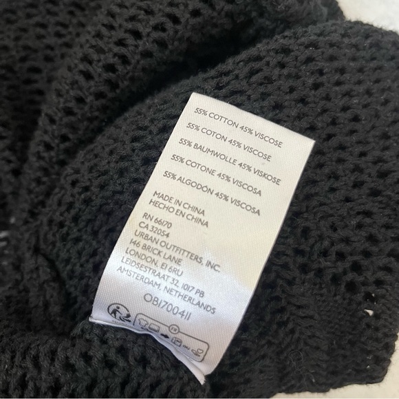 Urban Outfitters Open Knit Mesh Cardigan Sweater Small Black Festival Whimsigoth - Picture 6 of 6